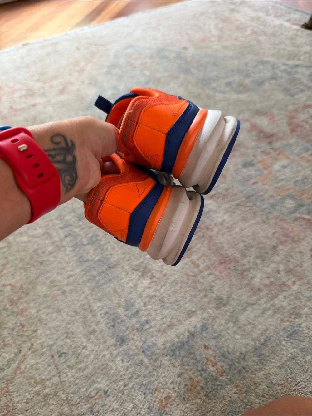 Skechers Kids Blue and Orange Athletic Sneakers